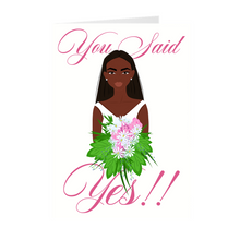 Load image into Gallery viewer, Pink - You Said Yes - African American Wedding Cards