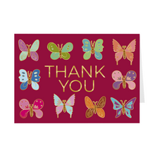 Load image into Gallery viewer, Red - Butterflies Thank You Card