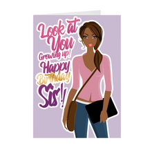 Load image into Gallery viewer, Growing Up - LH - Sis African American Birthday Card
