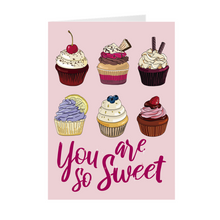 Load image into Gallery viewer, Pink Sparkle - You Are So Sweet - Cupcakes Valentine&#39;s Day Greeting Card