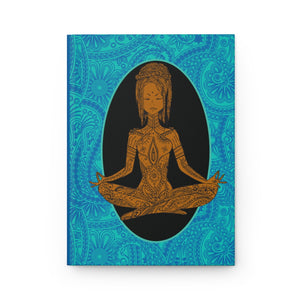 Calm - African-American Woman Meditating - Yoga Hardcover Journal