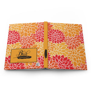 Floral Dreams - Red Orange Gold - Hardcover Journal