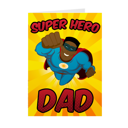 Super Hero DAD - Bright Smile - African American Father's Day Cards