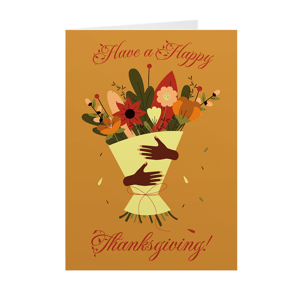 Have A Happy Thanksgiving - Floral Gift - Black Card Shop