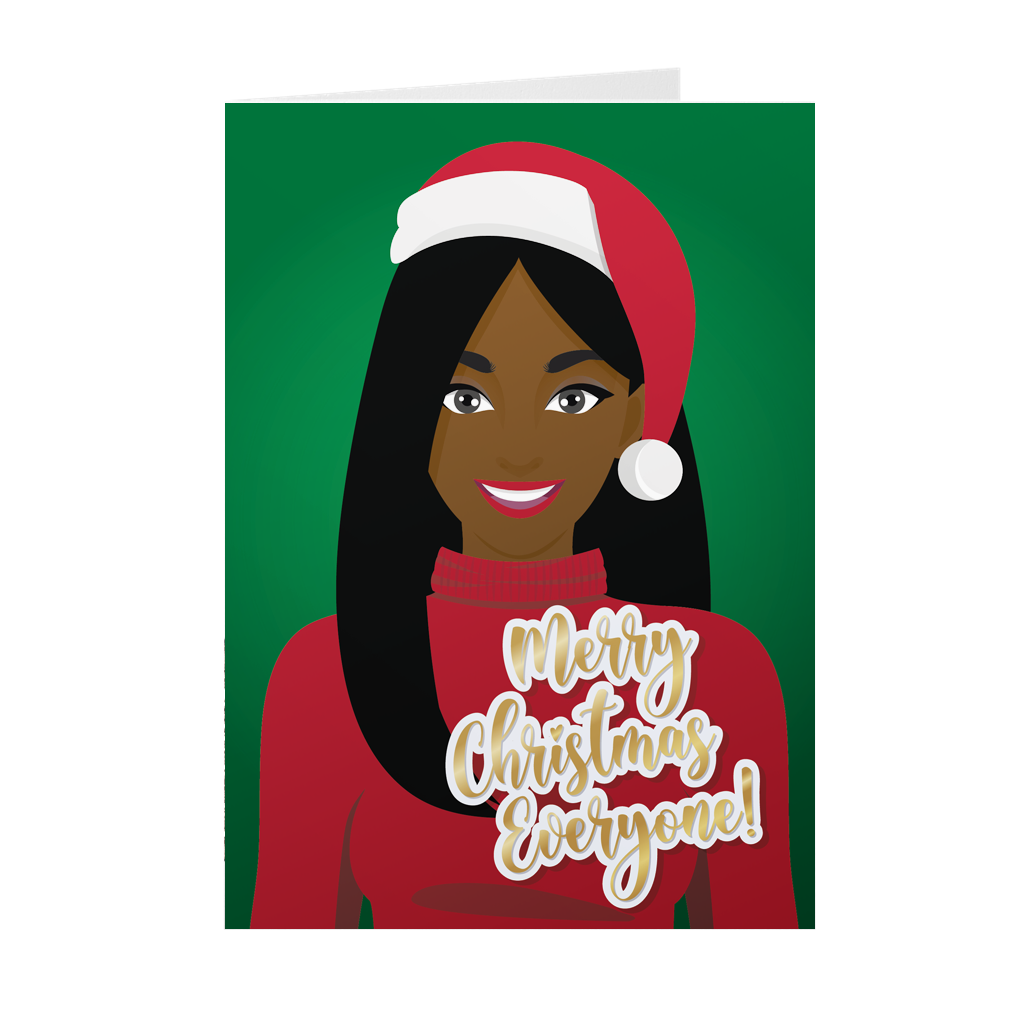 Merry Christmas Everyone - African American Christmas Cards