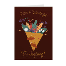 Load image into Gallery viewer, Have A Wonderful Thanksgiving - Floral Bouquet- Black Card Shop