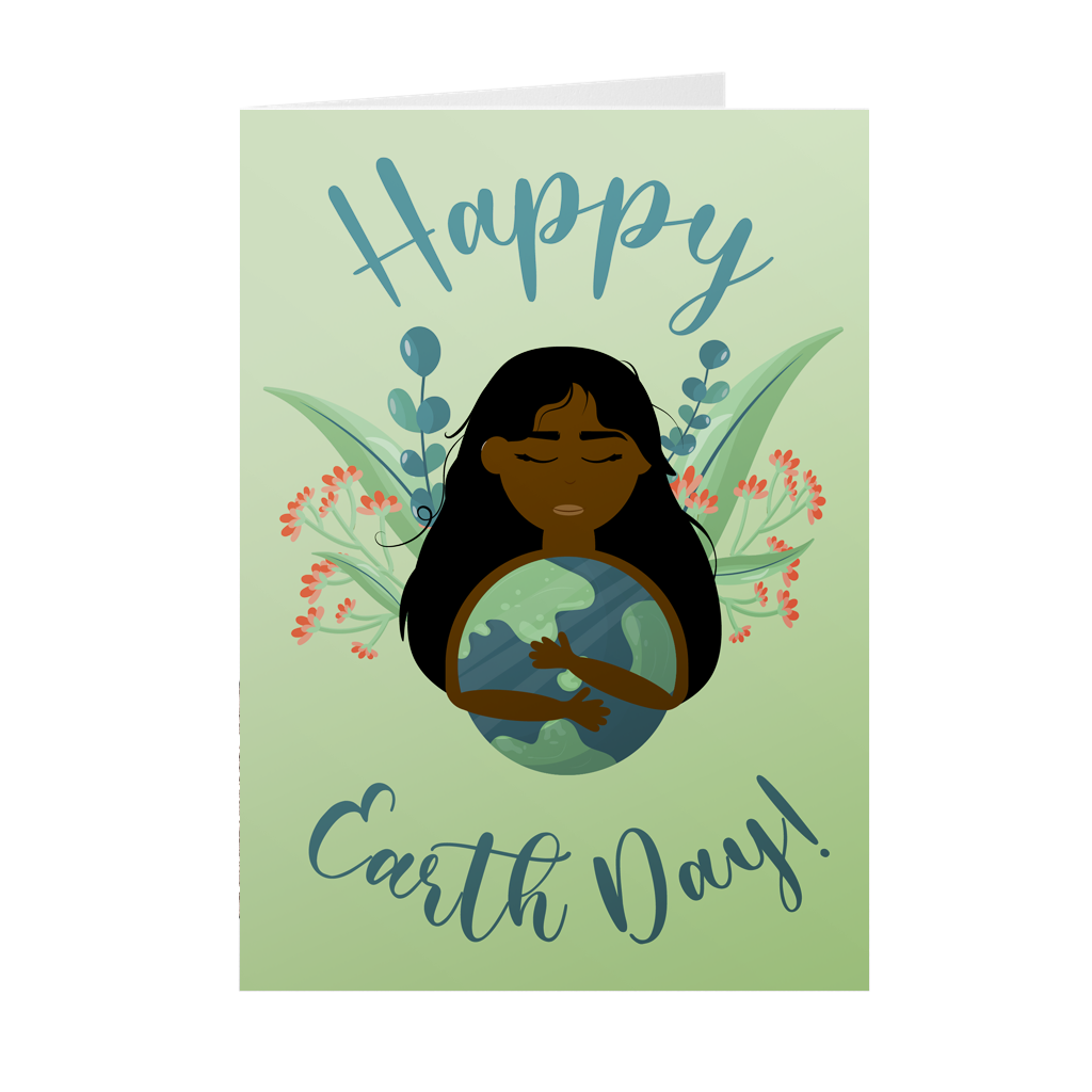 World Hug - African American World Earth Greeting Cards – Black