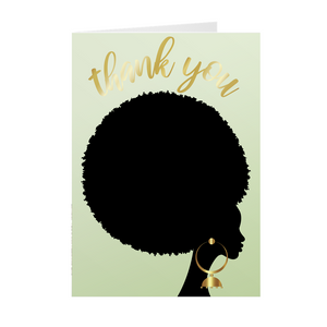 Afro Woman Vibe - Black Woman - Thank You Greeting Cards