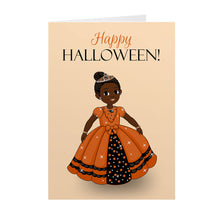 Load image into Gallery viewer, Little Girl in Princess Costume - African American Halloween Cards