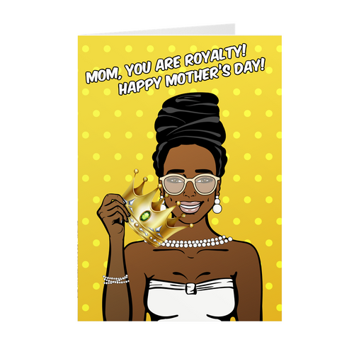 Royal Mom - African American Mom - Black Stationery Mother's Day Greeting Cards