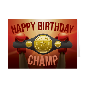 Boxing – Happy Birthday Champ - African American Birthday Card