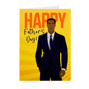 Dad in Suit - Pop Art - African American Father's Day Card