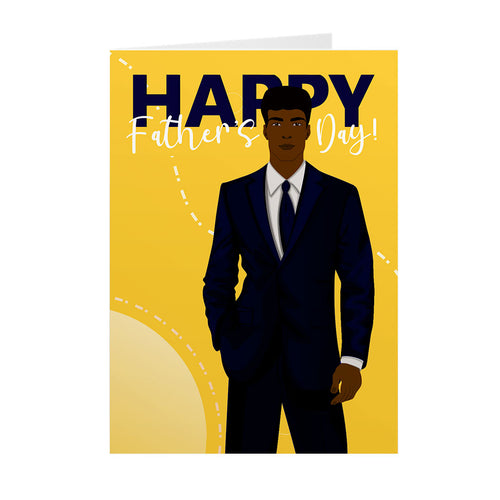 Stylish Black Dad - Suit & Tie - African American Father's Day Cards