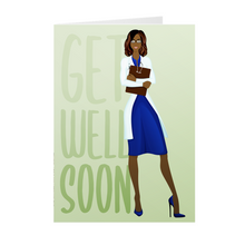 Load image into Gallery viewer, Get Well Soon - Black Woman Doctor - African American Greeting Cards