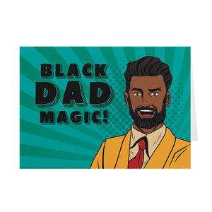 Black Dad Magic - Pop Art - African American Father's Day Card