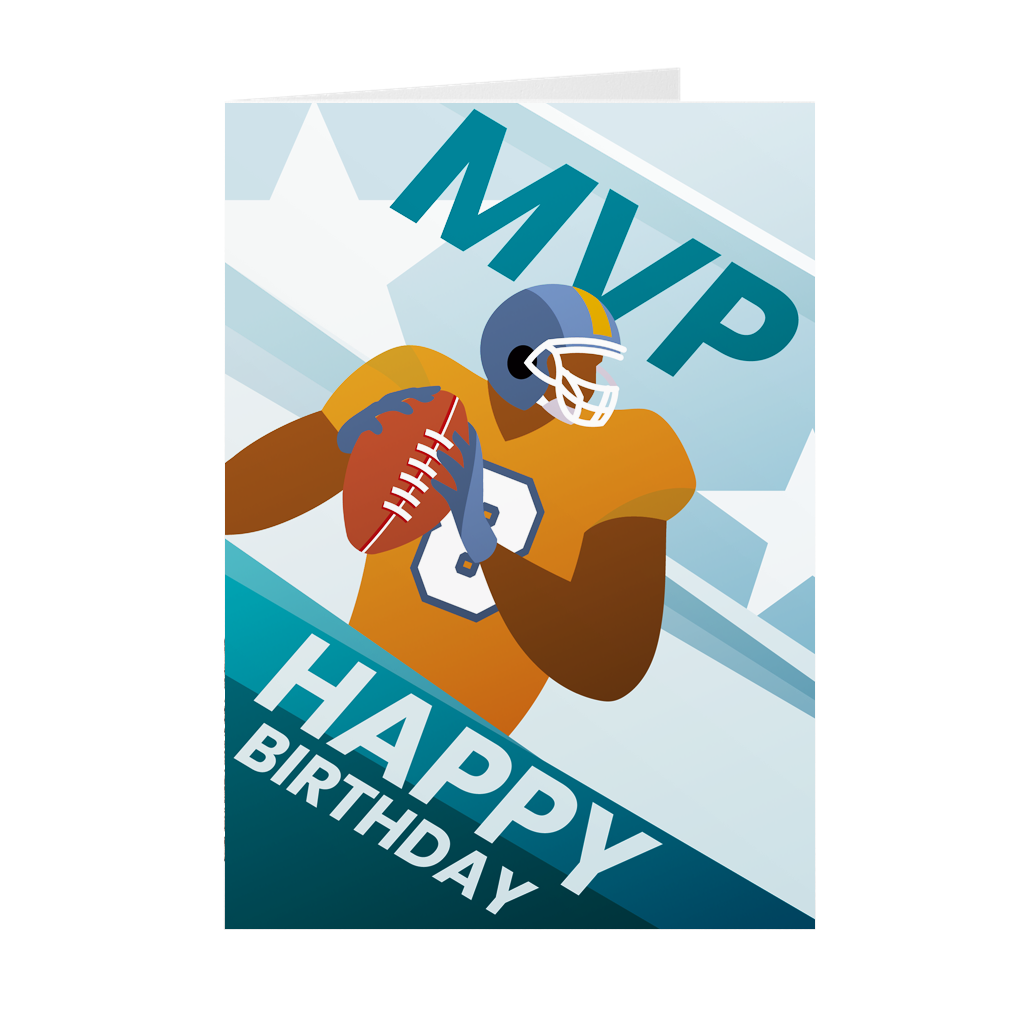 MVP Football Player – African American Man - Birthday Card