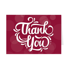 Load image into Gallery viewer, Red - Fancy Lettering - Thank You Card