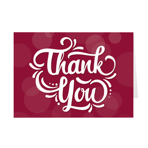 Red - Fancy Lettering - Thank You Card