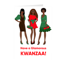 Load image into Gallery viewer, All Dressed Up Glamour Girls - Kwanzaa Greeting Cards