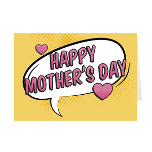 Yellow & Pink - Happy Mother's Day - Pop Art Mother's Day Cards