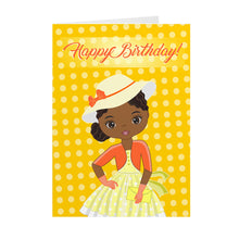 Load image into Gallery viewer, Sunshine Girl - African American Kids Birthday Cards Front