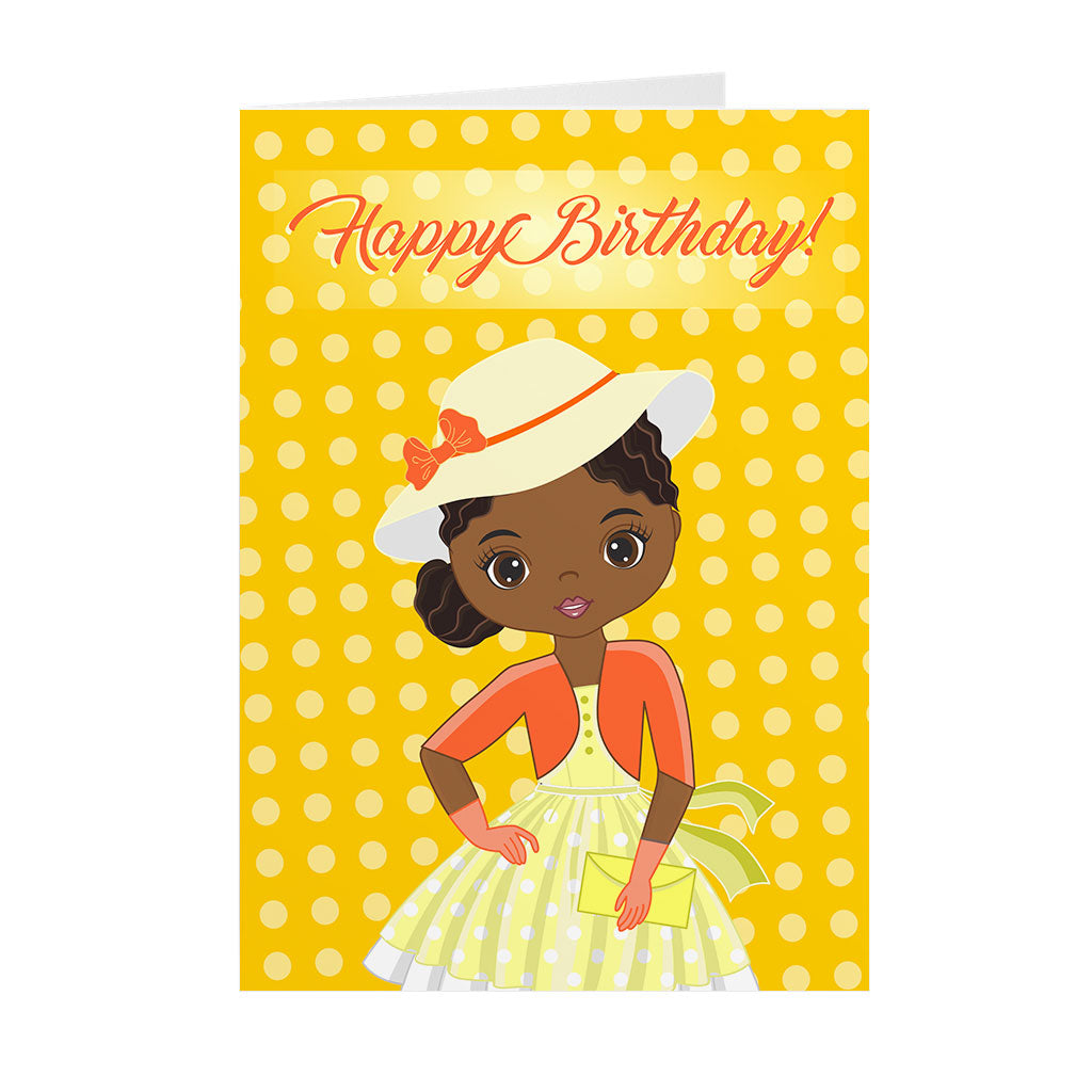 Sunshine Girl - African American Kids Birthday Cards
