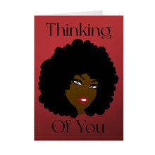 Load image into Gallery viewer, Afro Woman Smiling - Thinking of You - African American Greeting Cards