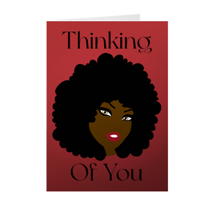 Afro Woman Smiling - Thinking of You - African American Greeting Cards