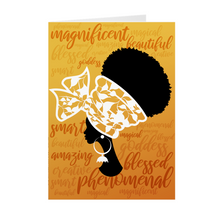 Load image into Gallery viewer, Magnificent, Phenomenal, Smart, Blessed - Black- Woman - Uplifting Greeting Cards