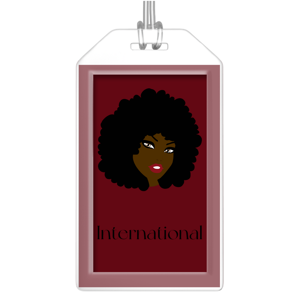 International - African American Traveler - 2 Red Black Stationery Luggage Tags