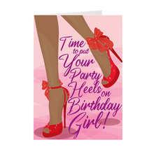 Load image into Gallery viewer, Red High Heels - African American Birthday Greeting Cards