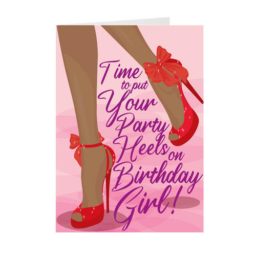 Red High Heels - African American Birthday Greeting Cards