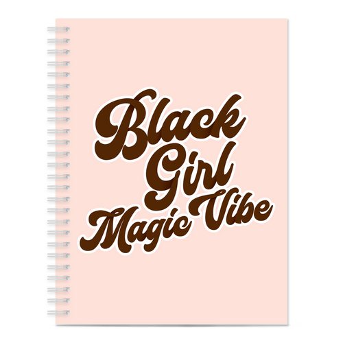 Brown & Pink - Black Girl Magic Vibe Spiral Notebook