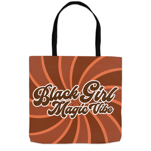 Swirl Orange Brown - Black Girl Magic Vibe Tote Bag