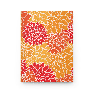 Floral Dreams - Red Orange Gold - Hardcover Journal