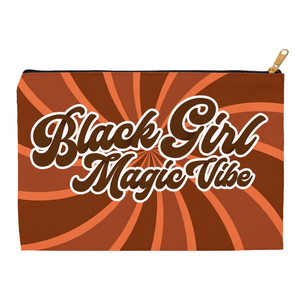 Swirl Orange Brown - Black Stationery Pen/Pencil/Kindle Accessories Bag