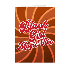 Load image into Gallery viewer, Orange, Brown &amp; Red Swirl - Black Girl Magic Vibe Greeting Card