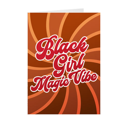 Orange, Brown & Red Swirl - Black Girl Magic Vibe Greeting Card