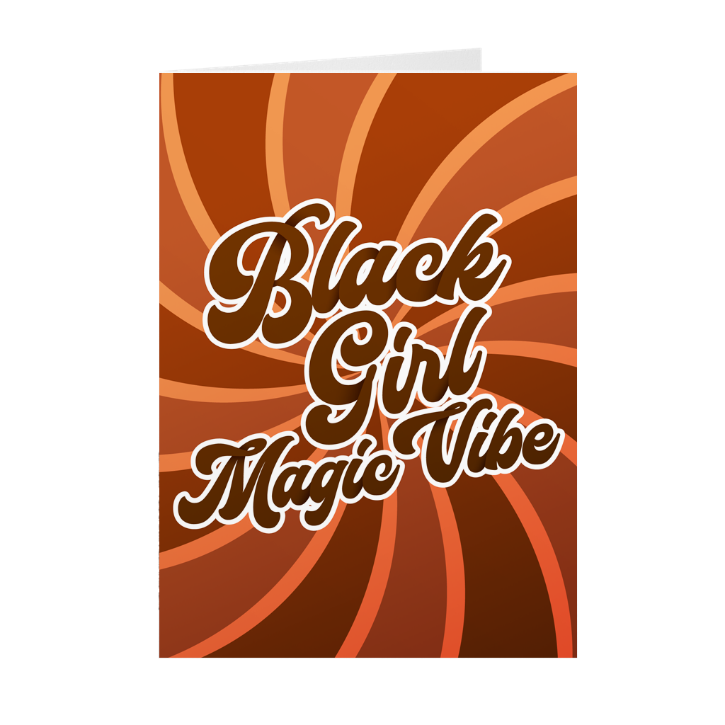 Orange & Brown Swirl - Black Girl Magic Vibe Greeting Card