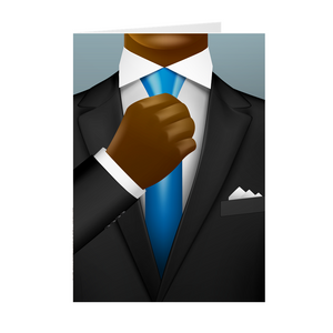 Suit & Blue Tie – African American Man – Birthday Card