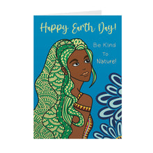 Load image into Gallery viewer, Blue &amp; Green - Be Kind To Nature - African American World Earth Day Cards