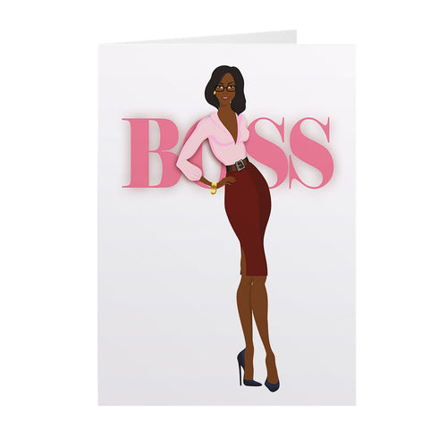 Woman Wearing Glasses - BOSS Style - African American Card Shop