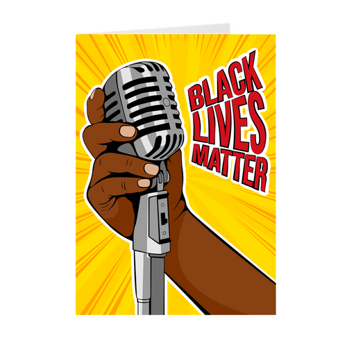 Black Lives Matter Microphone Greeting Card
