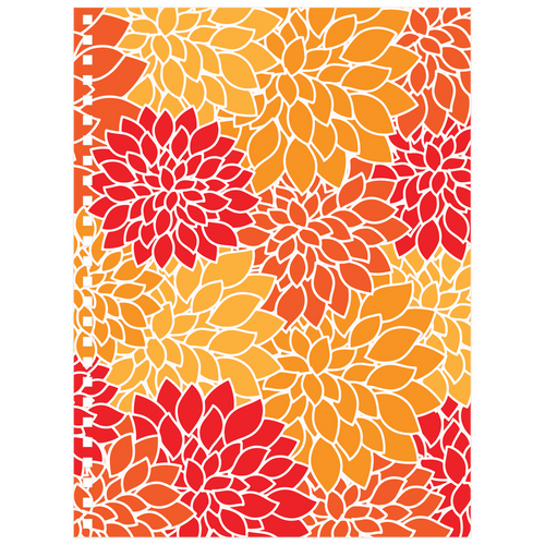 Floral Dreams - Red Orange Gold - Spiral Notebook