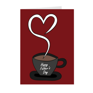 Steamy Heart Hot Coffee – Black Stationery Father’s Day Cards