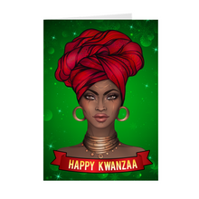 Load image into Gallery viewer, Turban - Happy Kwanzaa Greeting Card