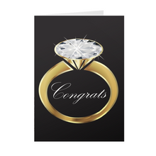 Load image into Gallery viewer, Black &amp; Gold Wedding Diamond - Black Stationery Greeting Cards