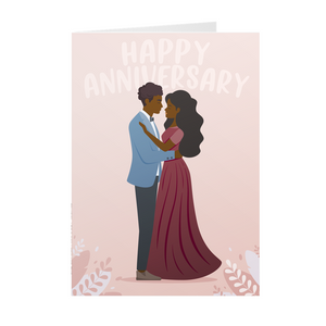 Happy Anniversary - Couple Embrace - African American Greeting Cards