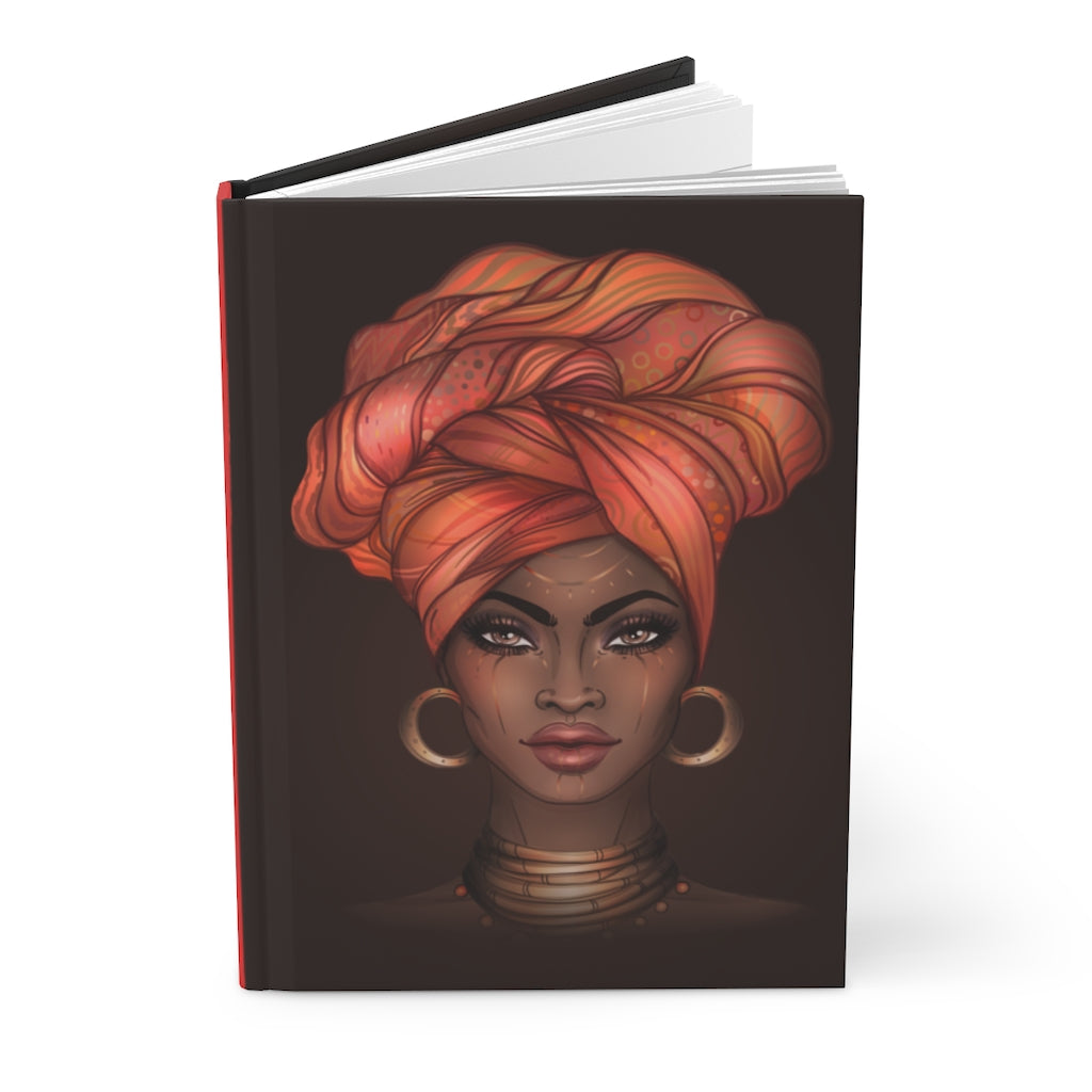 African American Queen Turban Hardcover Journal