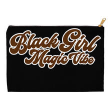 Load image into Gallery viewer, Black &amp; Brown -Black Girl Magic Vibe - Black Stationery Pen/Pencil/Kindle Accessory Bag